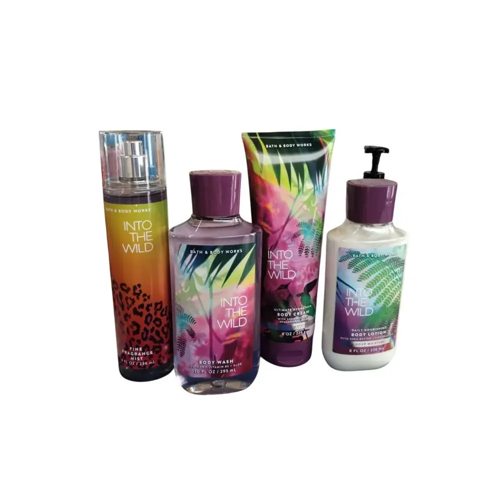 Bath and Body Works Women's Into The Wild 4pcs Set Lotion,‎ Gel, Mist, Cream